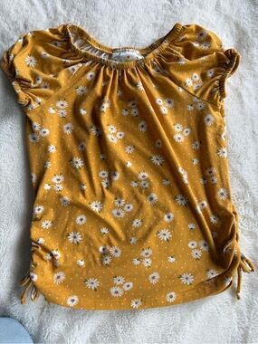 Girls' Mustard Daisy Short Sleeve Tee